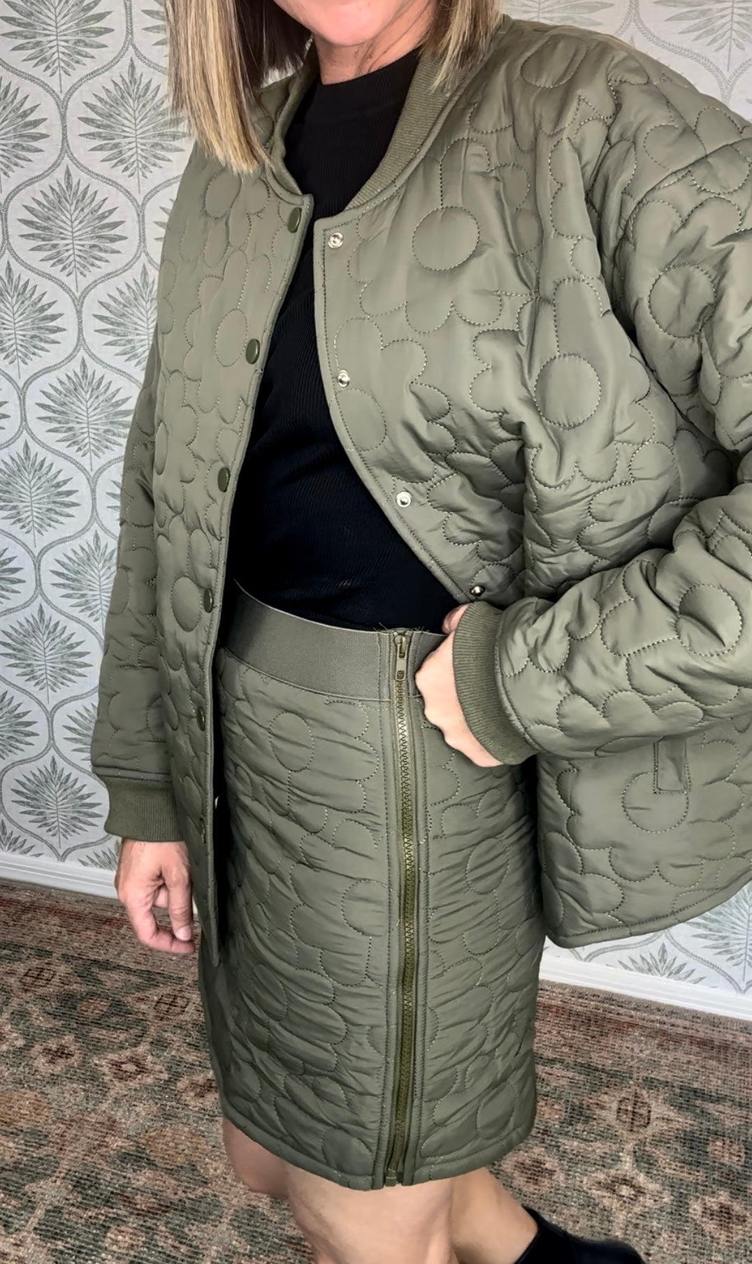 Olive Flower Skirt