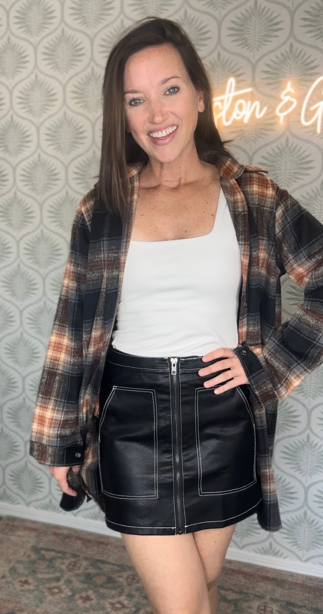 Faux Leather Mini Skirt