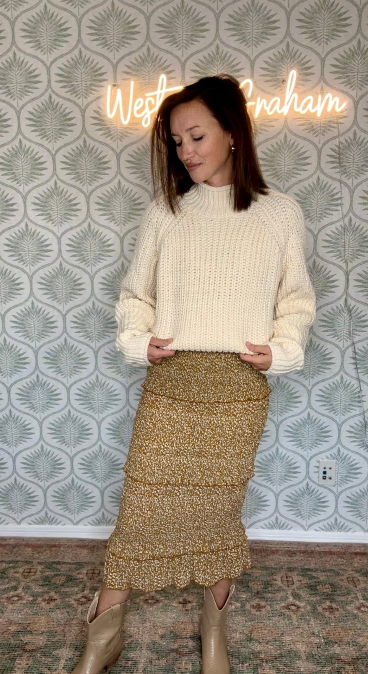 Autumn Floral Smocked Dress