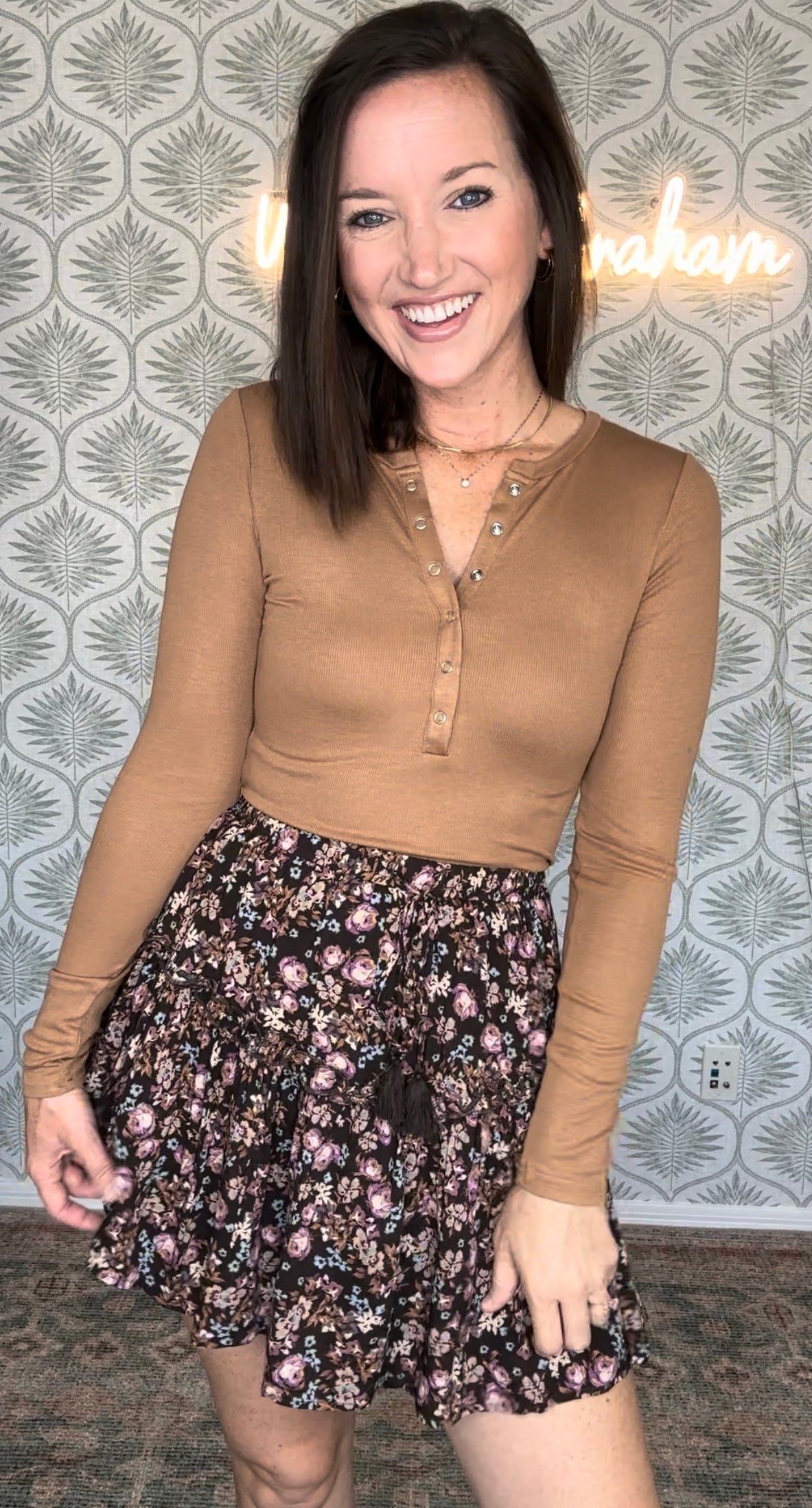 Violet Floral Skirt