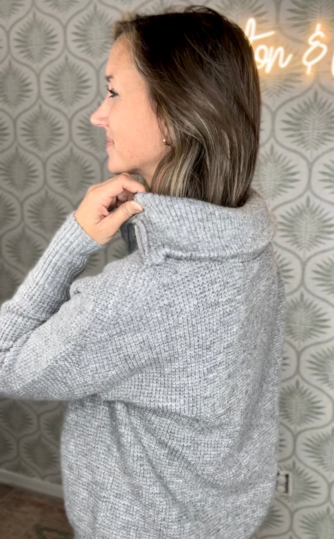 Grey Waffle Pullover