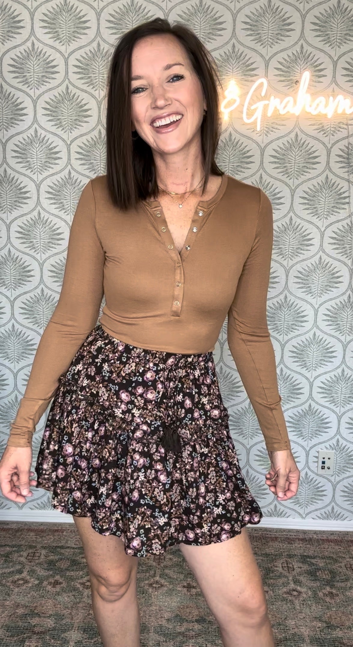 Violet Floral Skirt