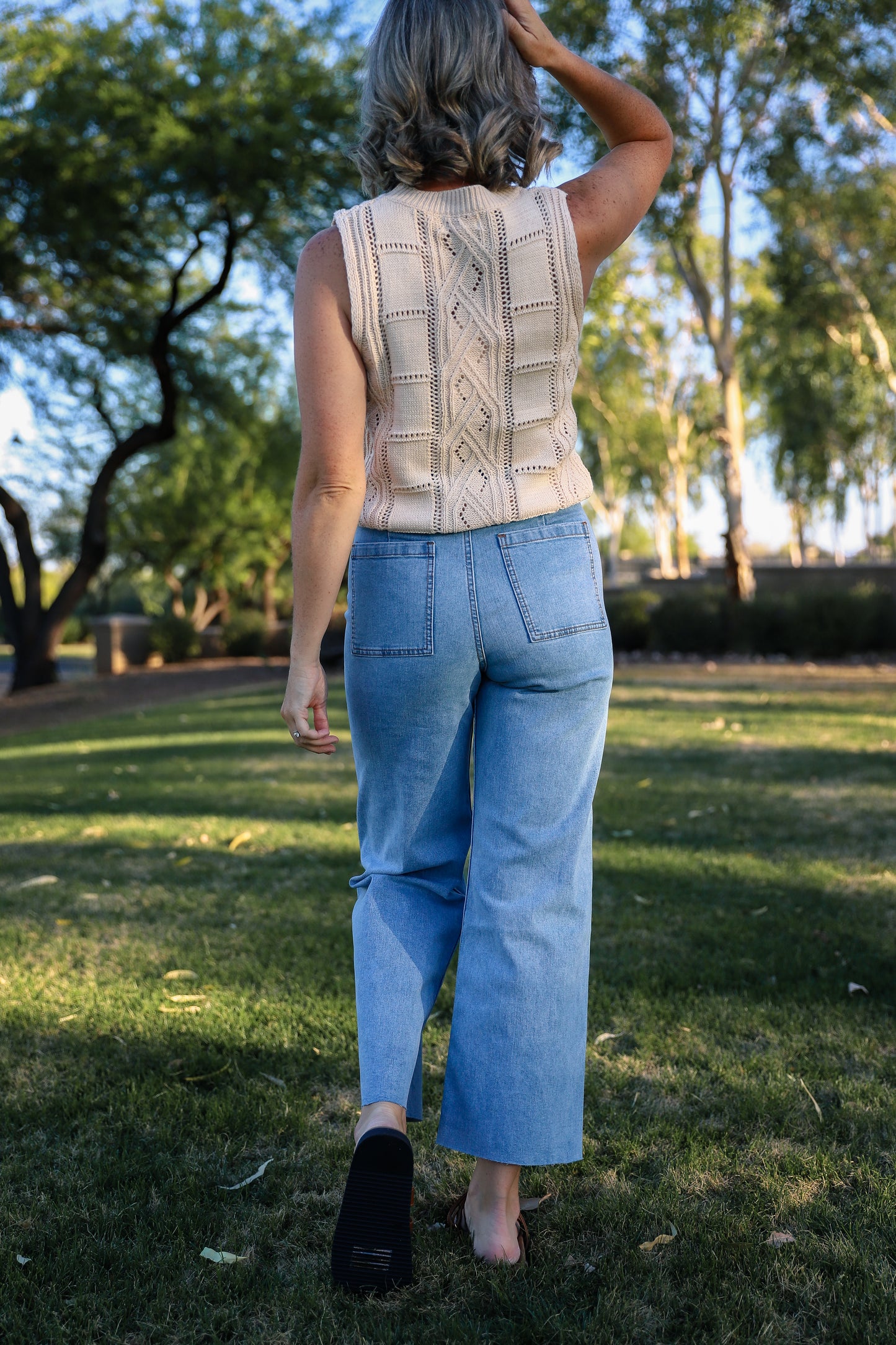 Straight Leg Wide Denim Pant