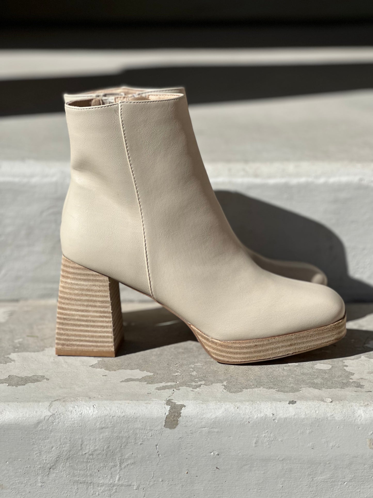 Ivory Block Bootie