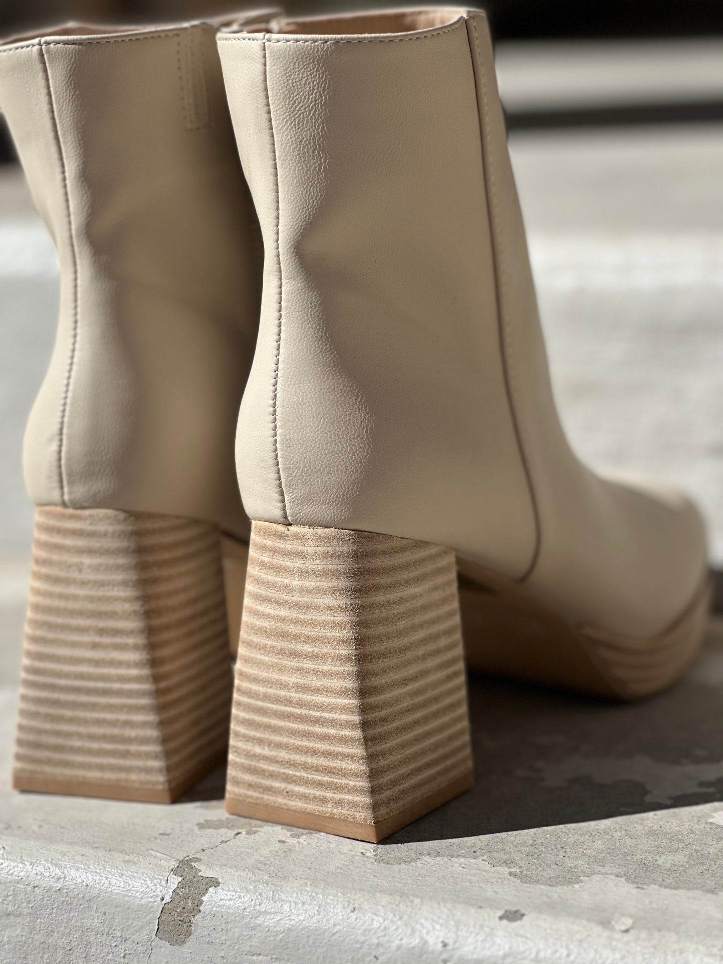 Ivory Block Bootie
