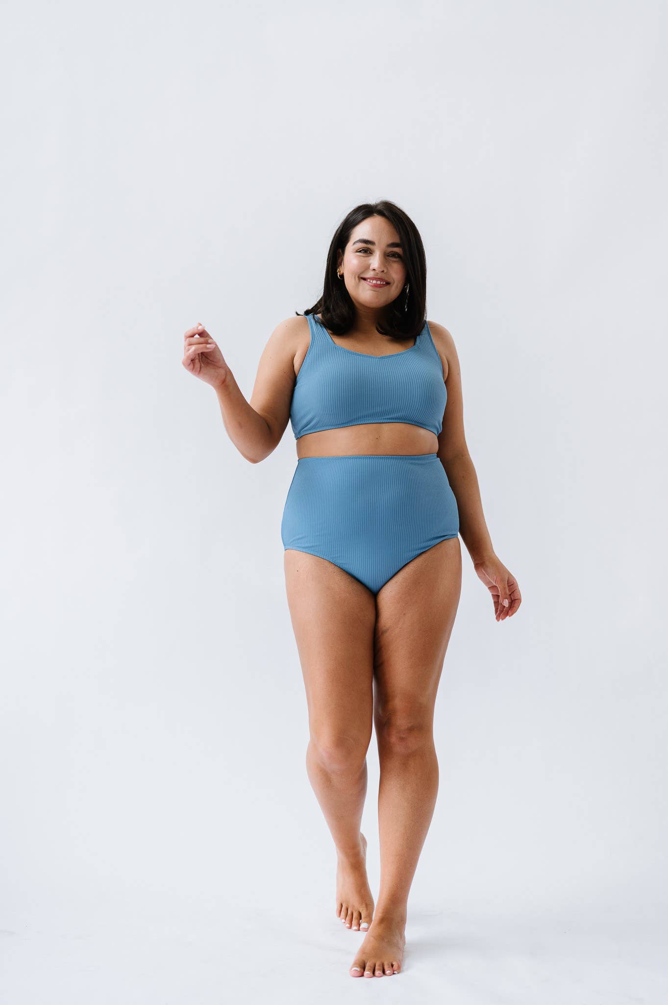 Surface Blue Twisted Back Swim Top