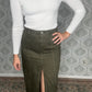 Front Slit Olive Skirt