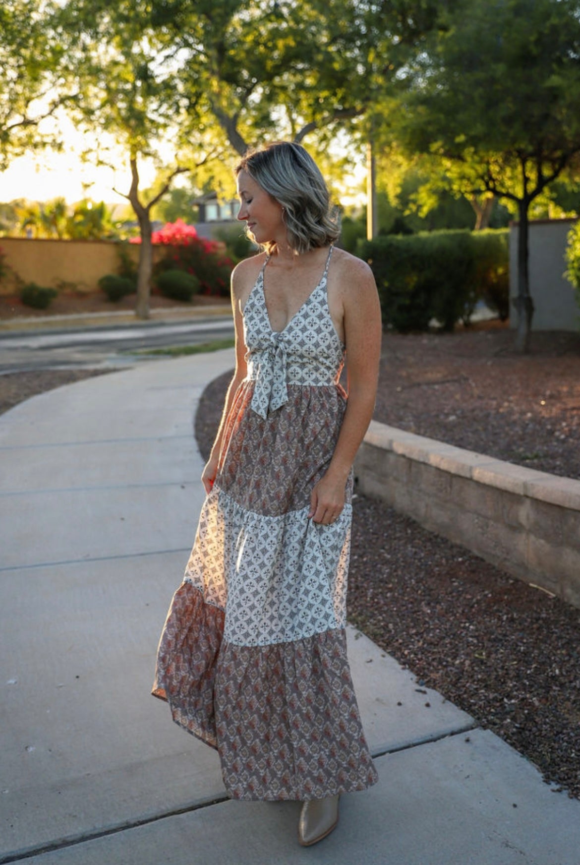 Abstract Maxi Dress