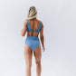 Surface Blue Twisted Back Swim Top