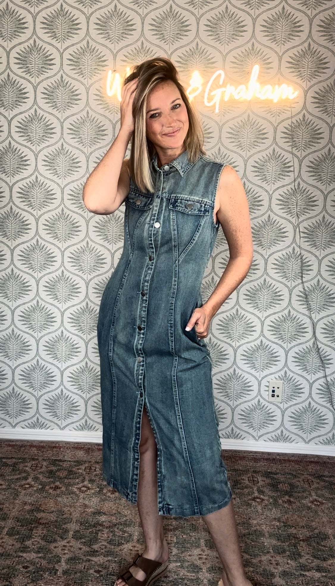 Francesca Denim Dress – Weston and Graham