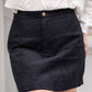 Black Corduroy Mini Skirt