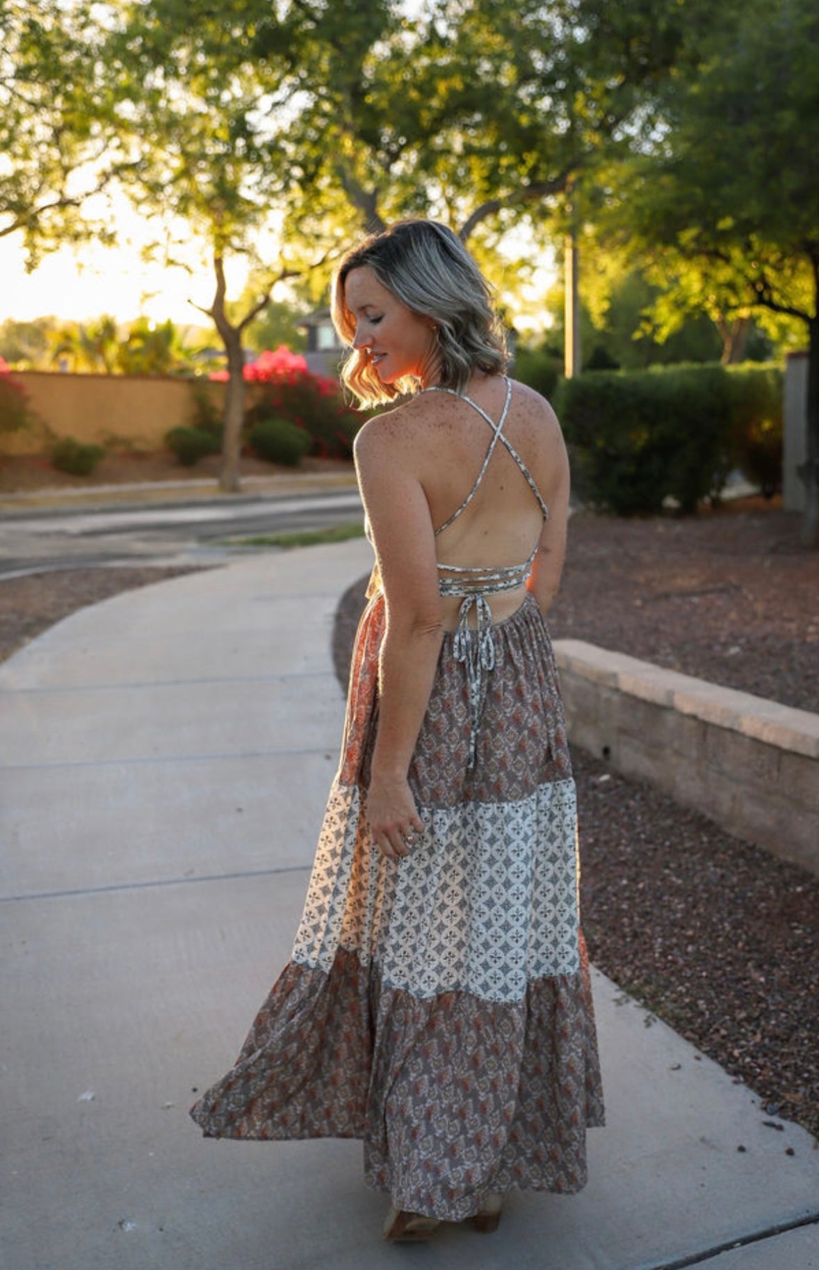 Abstract Maxi Dress