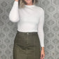 Front Slit Olive Skirt