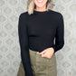 Black Ribbed Basics Top
