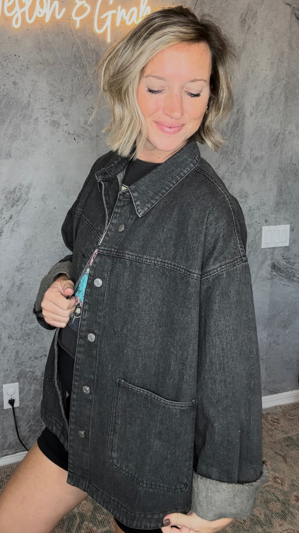 Onyx Oversized Denim Jacket