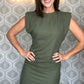 Olive Ribbed Dress