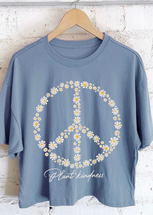 Plant kindness long crop tee